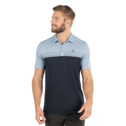 TravisMathew Chock A Block Faded Denim Mens Golf Polo