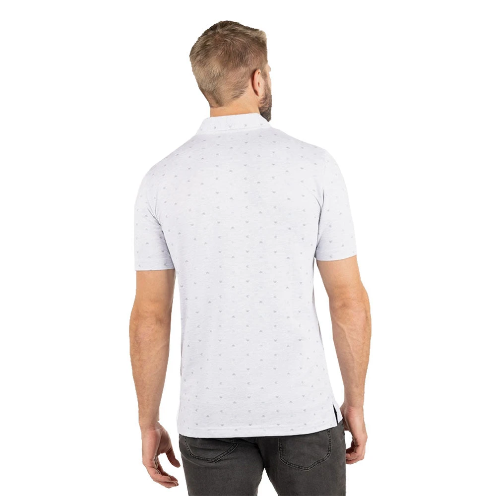 TravisMathew Hot Chili Heather Light Grey Mens Golf Polo 2 TravisMathew Hot Chili Heather Light Grey Mens Golf Polo - Image 2