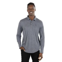 TravisMathew Wilderness Mens Long Sleeve Golf Polo -Travis Mathew Shop 27020 HTHRBLACK0HBL