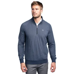 TravisMathew Zachary Mens Golf 1/2 Zip -Travis Mathew Shop ZACHARY HTHBLUENIGHTS