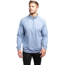TravisMathew Zachary Mens Golf 1/2 Zip -Travis Mathew Shop ZACHARY HTHLIGHTBLUE